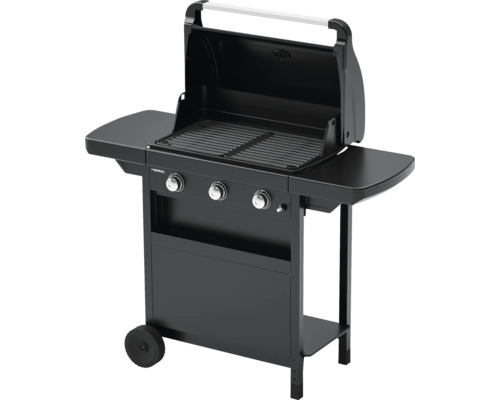 Barbecue à gaz avec trois brûleurs, grilles et tables d''appoint