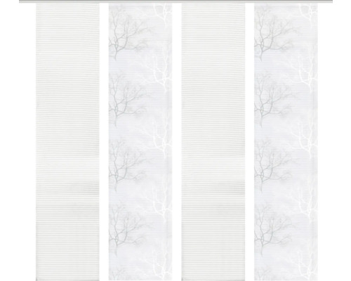 Panneau japonais Arbre gris 57x245 cm lot de 4