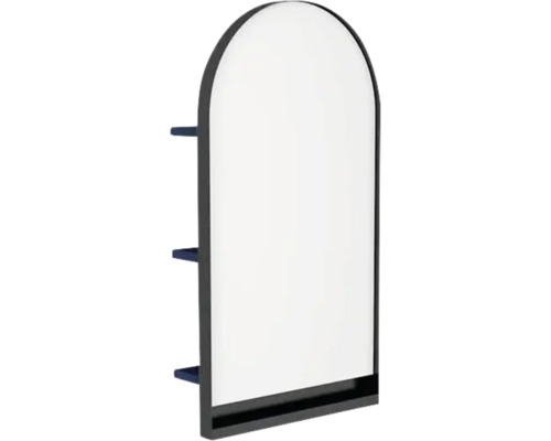 Spiegel mit Ablage Devo Cristal 2.0 BxHxS 40x76x17 cm tyrolean blue/black Rechteckiger Badspiegel mit Ablagen