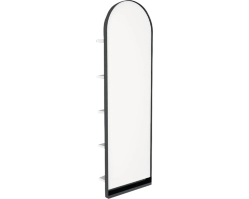 Miroir avec tablette Devo Cristal 2.0 lxhxp 40x130x17 cm alpine white/black Étagère haute avec tablettes