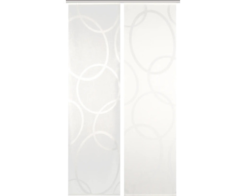 Panneau japonais Pinalo blanc laine 60x245 cm lot de 2