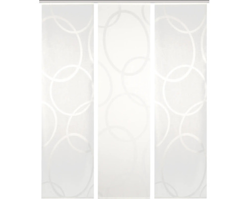 Panneau japonais Pinalo blanc laine 60x245 cm lot de 3