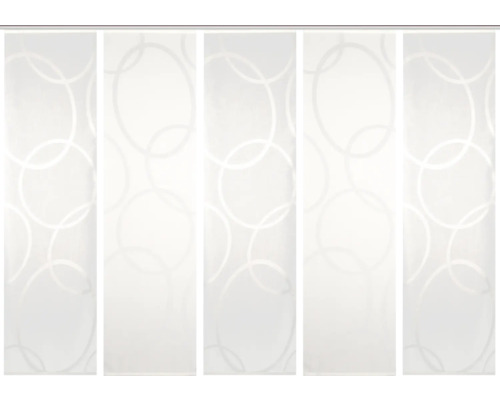 Panneau japonais Pinalo blanc laine 60x245 cm lot de 5