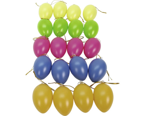 Oeufs de Pâques, set de 20, différentes couleurs