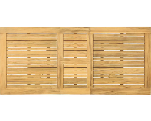 Tischplatte aus Holz mit Lattenmuster