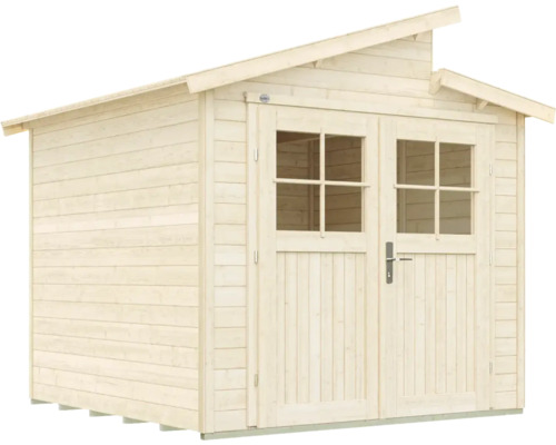 Holzgartenhaus mit Doppeltür und Fenstern
