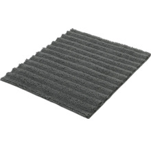 Grauer Badteppich mit gerippter Textur