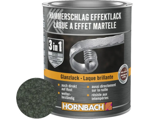 HORNBACH Hammerschlaglack Effektlack 3in1 glänzend dunkelgrau 750 ml