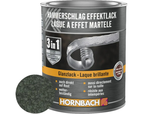 Peinture à effet martelé Laque à effets 3 en 1 brillante, gris foncé 750 ml