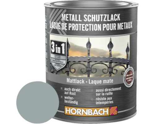 HORNBACH Metallschutzlack 3in1 matt silbergrau 750 ml