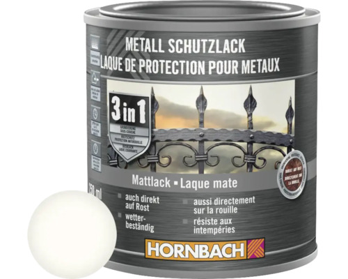 Laque de protection pour métaux 3 en 1 mate rouge 250 ml Peinture de protection pour métaux, pot avec échantillon de couleur