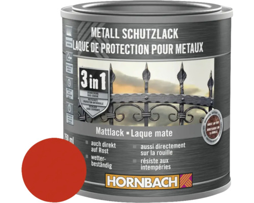 HORNBACH Metallschutzlack 3in1 matt rot 250 ml