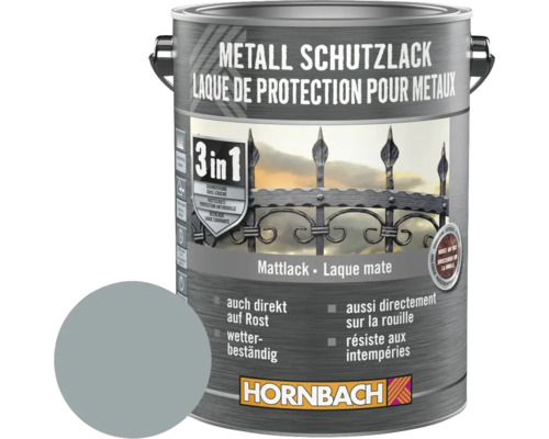 Laque de protection pour métaux 3 en 1 mate gris argent 2,5 l