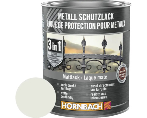 Laque de protection pour métaux 3 en 1 mate, gris clair, 750 ml