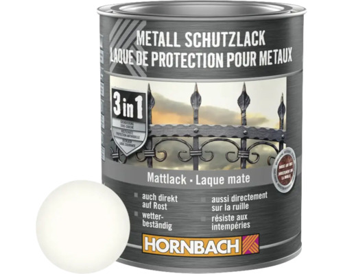 Laque de protection pour métaux 3 en 1 mate blanc 750 ml