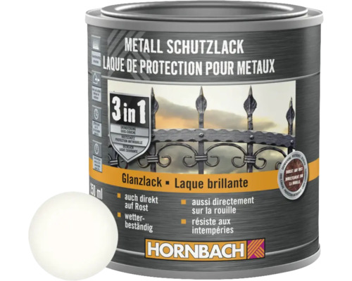 HORNBACH Metallschutzlack 3in1 glänzend weiss 250 ml