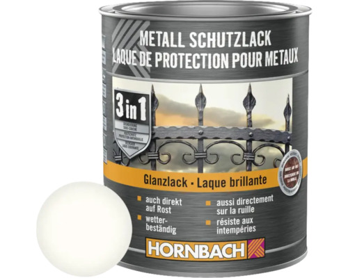 Laque de protection pour métaux 3en1 blanc brillant 750 ml