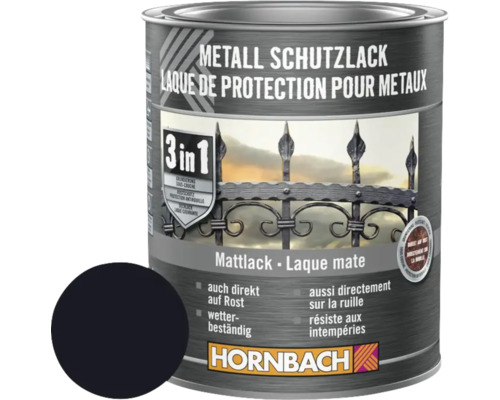 Laque de protection pour métaux 3en1 noir mat 750 ml