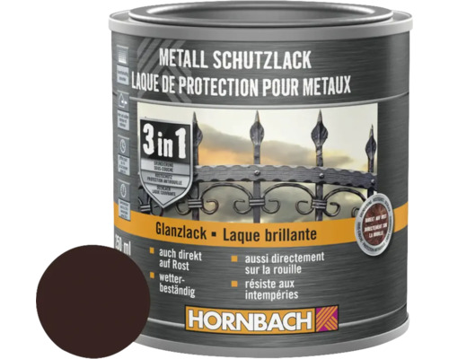 Laque de protection pour métaux 3en1 brun brillant 250 ml