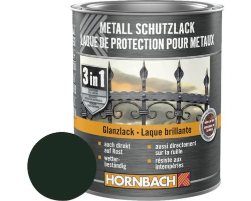 HORNBACH Metallschutzlack 3in1 glänzend dunkelgrün 750 ml Metall Schutzlack Dose von Hornbach