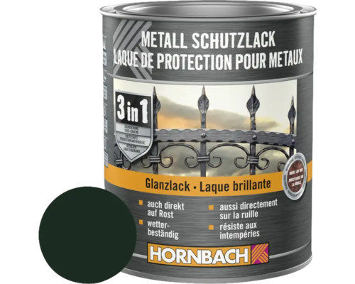 Laque de protection pour métaux 3en1 vert foncé brillant 750 ml