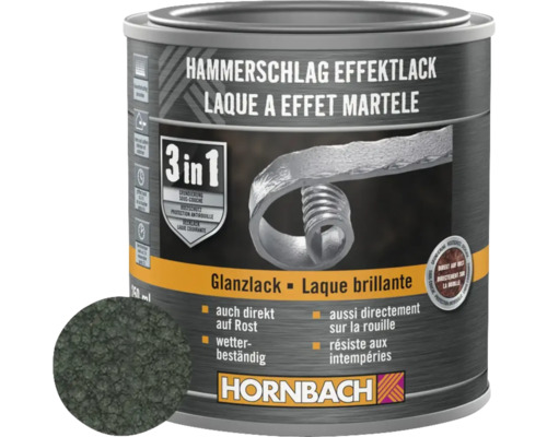 Peinture à effet martelé Laque à effets 3 en 1 brillante, gris foncé 250 ml