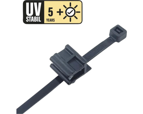 Collier de serrage noir 200x4.8mm 100 pièces Serre-câble avec sceau stabilisé aux UV pendant cinq ans ou plus