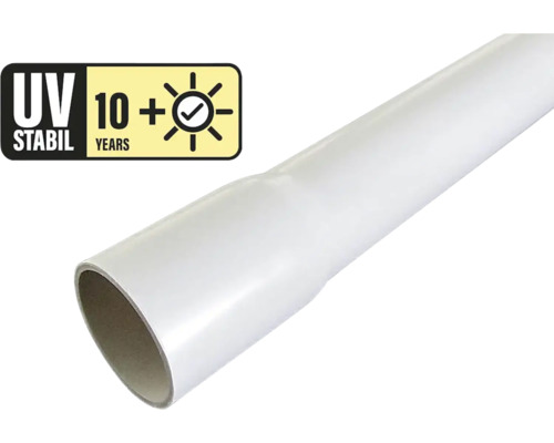 Tube KIR 2m UV Rapid M16 750N 1 paquet =35 pces Tuyau d''évacuation des eaux usées en plastique avec protection UV pendant plus de 10 ans