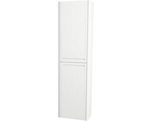 Armoire haute suspendue avec 2 portes Devo Gloria 2.0 gauche lxhxp 40x172x33 cm premium white supermat strié