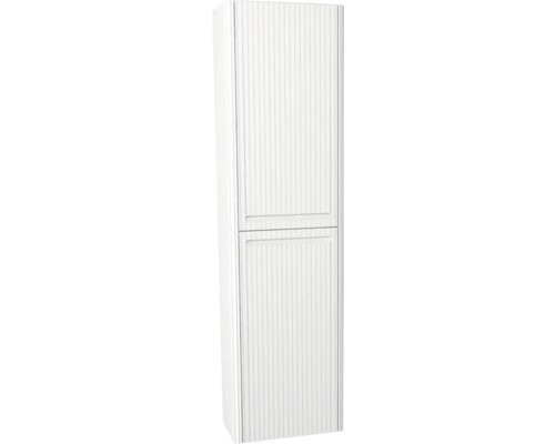 Armoire haute suspendue avec 2 portes Devo Gloria 2.0 droite lxhxp 40x172x33 cm premium white supermat strié