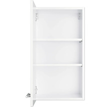 Offener weisser Hängeschrank mit drei Regalböden