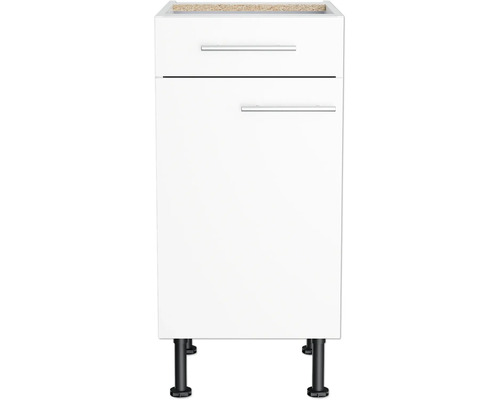 Meuble bas blanc avec tiroir et porte pour la cuisine
