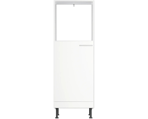 Weißer Waschtischunterschrank mit einer Tür und Füßen