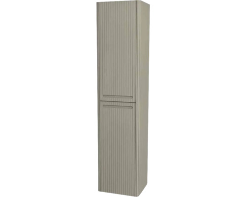 Armoire haute suspendue avec 2 portes Devo Gloria 2.0 gauche lxhxp 45x165x26 cm stone grey supermat strié