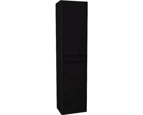 Armoire haute suspendue avec 2 portes et panier à linge Devo Gloria 2.0 droite lxhxp 40x172x33 cm perfect touch black lisse