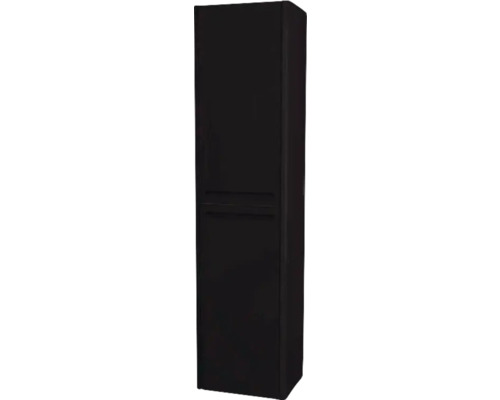 Armoire haute suspendue avec 2 portes et panier à linge Devo Gloria 2.0 gauche lxhxp 40x172x33 cm perfect touch black lisse