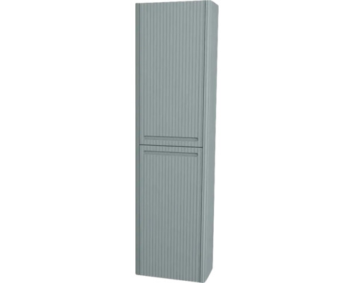 Armoire haute suspendue avec 2 portes et panier à linge Devo Gloria 2.0 gauche lxhxp 40x172x33 cm fjord strié