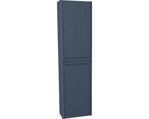 Armoire haute suspendue avec 2 portes et panier à linge Devo Gloria 2.0 droite lxhxp 40x172x33 cm perfect touch parisian blue strié