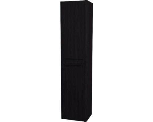 Armoire haute suspendue avec 2 portes et panier à linge Devo Gloria 2.0 gauche lxhxp 40x172x33 cm perfect touch black strié