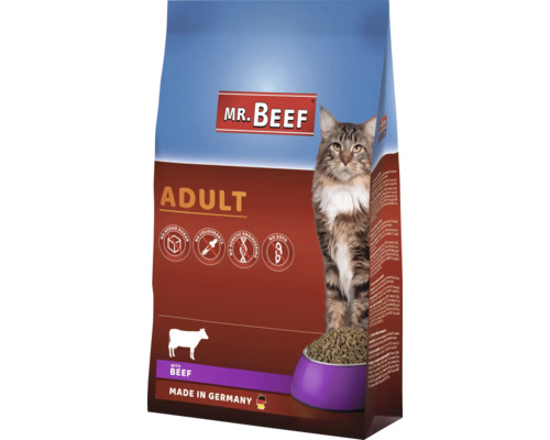 Croquettes pour chats MR.BEEF Basic 4 kg boeuf sans OGM, sans ajout de sucre industriel, sans colorant, sans soja Fabriqué en Allemagne