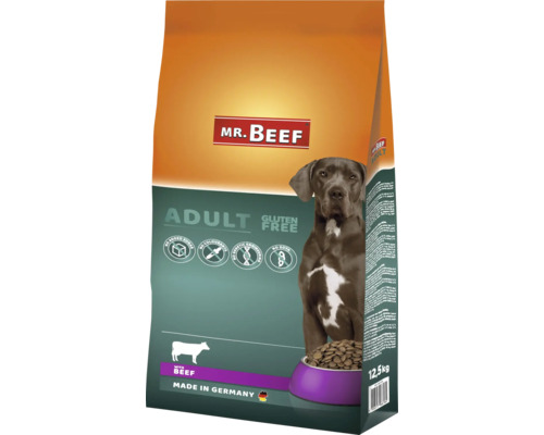 Croquettes pour chiens MR.BEEF Adult boeuf 12,5 kg boeuf sans OGM, sans ajout de sucre industriel, sans colorant, sans soja Fabriqué en Allemagne