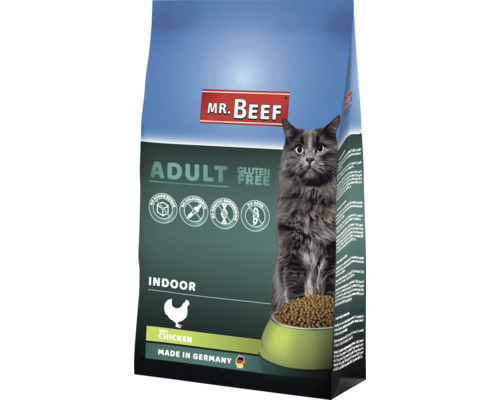 Croquettes pour chats MR.BEEF Indoor 3 kg volaille sans OGM, sans ajout de sucre industriel, sans colorant, sans soja Fabriqué en Allemagne