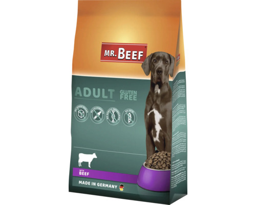 Croquettes pour chiens MR.BEEF Adult boeuf 4 kg boeuf sans OGM, sans ajout de sucre industriel, sans colorant, sans soja Fabriqué en Allemagne