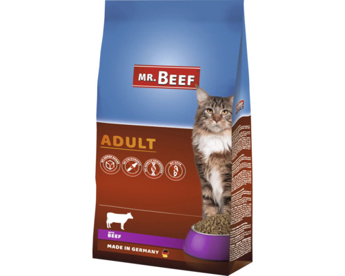 Croquettes pour chats MR.BEEF Basic 10 kg boeuf sans OGM, sans ajout de sucre industriel, sans colorant, sans soja Fabriqué en Allemagne