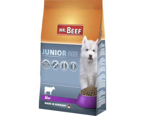 Croquettes pour chiens MR.BEEF Junior 4 kg boeuf sans OGM, sans ajout de sucre industriel, sans colorant, sans soja Fabriqué en Allemagne