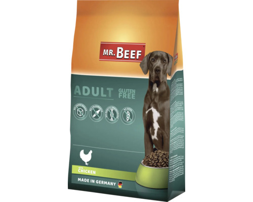 Croquettes pour chiens MR.BEEF volaille 4 kg volaille sans OGM, sans ajout de sucre industriel, sans colorant, sans soja Fabriqué en Allemagne