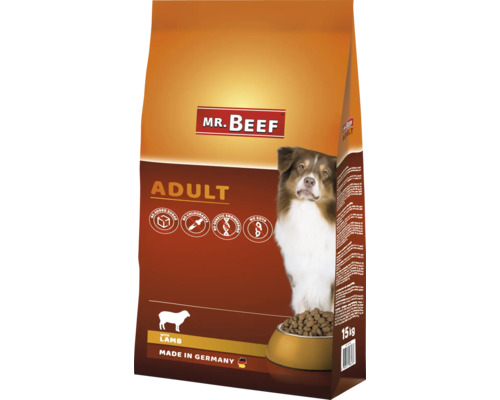 Croquettes pour chiens MR.BEEF Sensitive 15 kg sans OGM, sans sucre ajouté industriel, sans colorants, sans soja, fabriqué en Allemagne