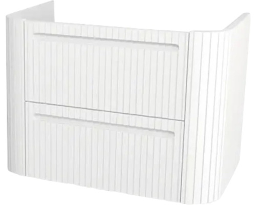 Meuble sous vasque Devo Gloria 2.0 70x50x42 cm premium white supermat strié Meuble sous-lavabo avec deux tiroirs