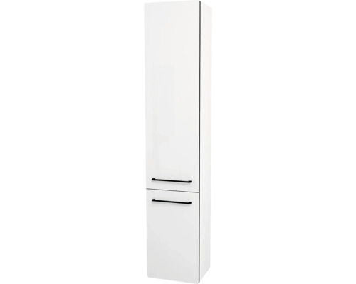 Armoire haute suspendue avec 2 portes Devo Sonus 2.0 gauche lxhxp 38x186x30 cm arctic white haute brillance