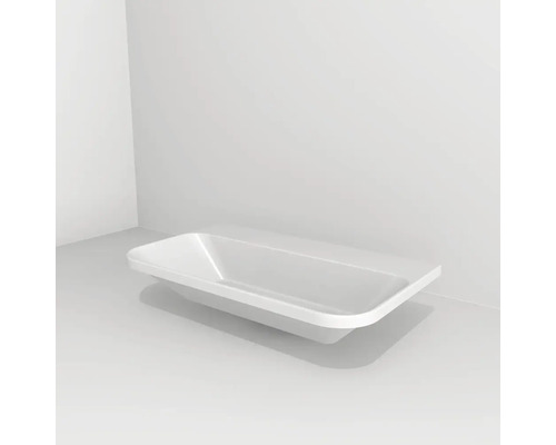 Vasque Dolomite Devo Gloria 2.0 sans trou de robinet lxhxp 70x13x42 cm blanc Baignoire en acrylique sanitaire